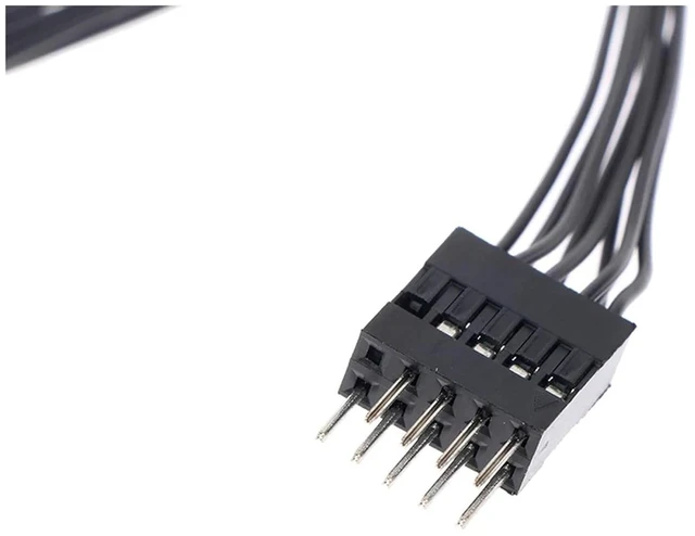 Alt view image 6 of 6 - Computer Motherboard USB Extension Cable 9 Pin 1 Female to 2 Male Y Splitter