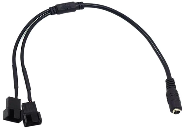 Main image of DC 5521 to 4Pin PWM 4 Pin 2 Way Computer PC Router Fan Power Adapter Cable 12V(Type 1)