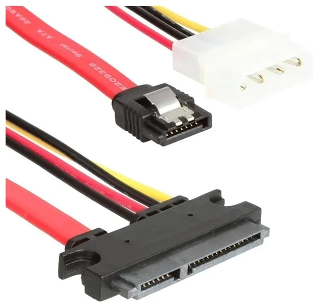 Main image of Female 7+15 Pin Data Cable and Power to SATA 7Pin+4 Pin Serial ATA Cable Power Adapter 30cm 50cm(0.29m)