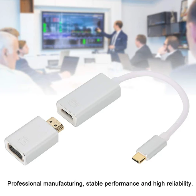 Alt view image 5 of 7 - Type C to Mini/to VGA Cascade Combination Patch Cord Converter Adapter Cable, Easy Operation, Portable Design, Professional Stability for Projector, Computer, Multimedia,