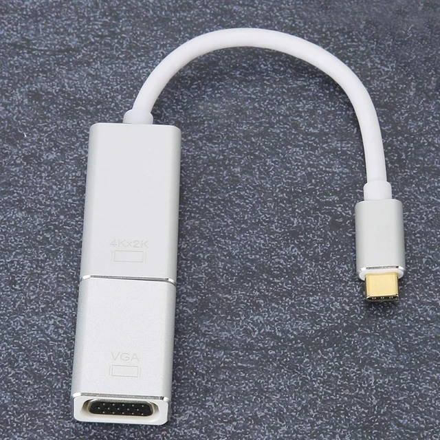 Alt view image 3 of 7 - Type C to Mini/to VGA Cascade Combination Patch Cord Converter Adapter Cable, Easy Operation, Portable Design, Professional Stability for Projector, Computer, Multimedia,