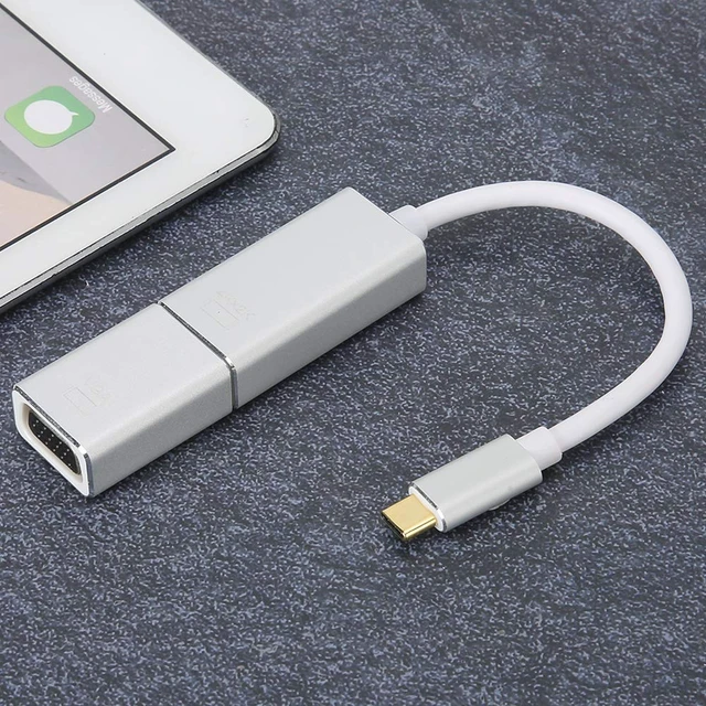 Alt view image 2 of 7 - Type C to Mini/to VGA Cascade Combination Patch Cord Converter Adapter Cable, Easy Operation, Portable Design, Professional Stability for Projector, Computer, Multimedia,