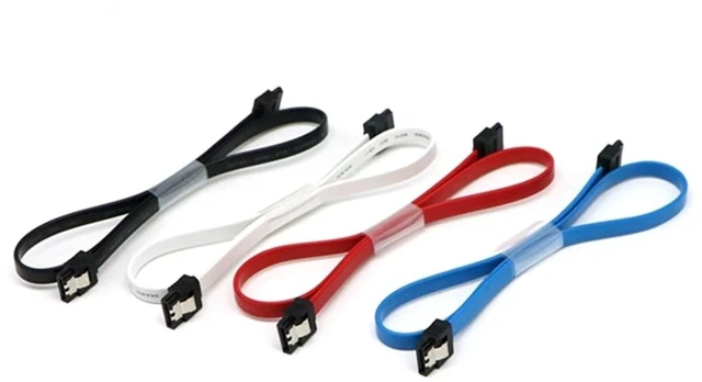 Alt view image 3 of 3 - 20pcs/Lot Red, Black, Blue, Green Sleeved SATA III 6Gbps 7Pin Straight to Straight Cable.(60cm,White-Sleeved)