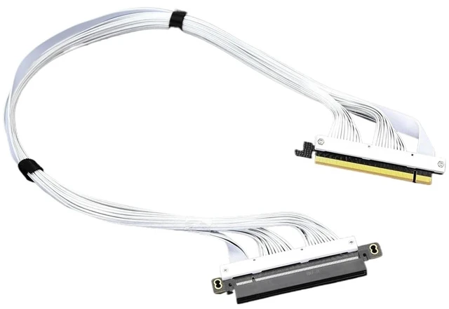 Main image of PCIe4.0 Riser Cable GEN4 for GPU Ai Server SMA/*rt Installation High Density Full Connecting Wiring(0.38m,Straight White)