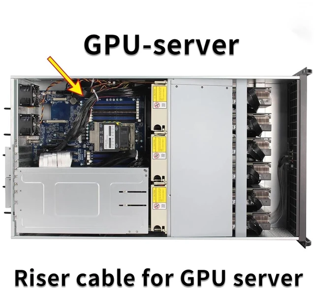 Alt view image 4 of 6 - PCIe4.0 Riser Cable GEN4 for GPU Ai Server SMA/*rt Installation High Density Full Connecting Wiring(0.38m,Straight White)