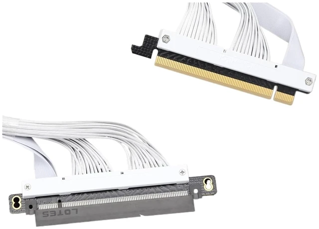 Alt view image 5 of 6 - PCIe4.0 Riser Cable GEN4 for GPU Ai Server SMA/*rt Installation High Density Full Connecting Wiring(0.38m,Straight White)