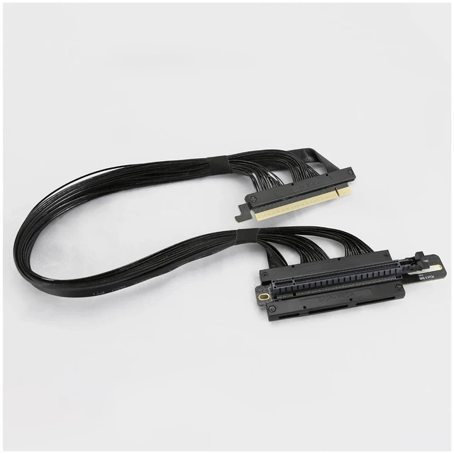 Main image of PCIe4.0 Riser Cable GEN4 for GPU Ai Server SMA/*rt Installation High Density Full Connecting Wiring(0.48m,Right Angle Black)