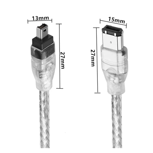Alt view image 3 of 3 - 1394 USB to 4Pin to 6Pin Data Cable IEEE 1394 Connection Cable for Camera Camcorder DV Acquisition Card Cord Accessor(4pin to 6pin)