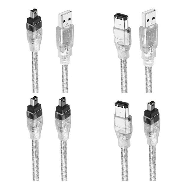 Alt view image 2 of 3 - 1394 USB to 4Pin to 6Pin Data Cable IEEE 1394 Connection Cable for Camera Camcorder DV Acquisition Card Cord Accessor(4pin to 6pin)