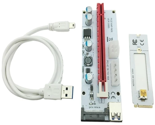 Main image of Riser 008S NGFF M.2 PCIE PCI-E 1X 2X 4X 8X 16X USB 3.0 Adapter Card 60cm Data Cable for BTC Mining Bitcoin Miner Antminer