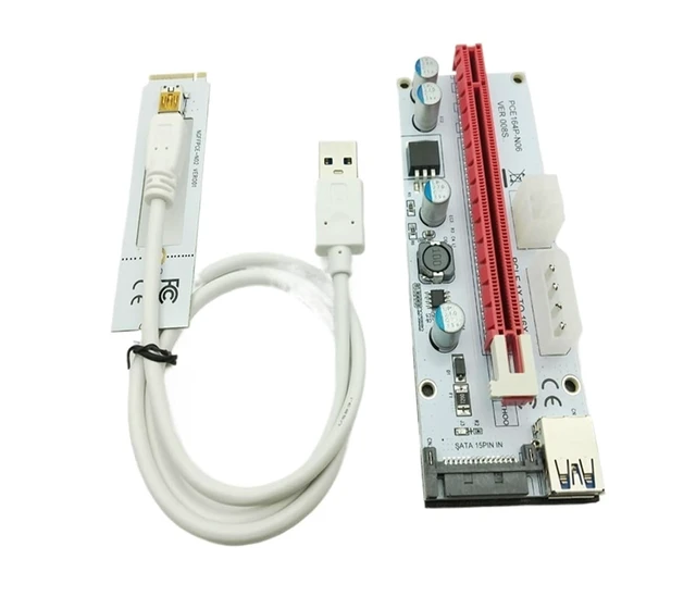 Alt view image 2 of 7 - Riser 008S NGFF M.2 PCIE PCI-E 1X 2X 4X 8X 16X USB 3.0 Adapter Card 60cm Data Cable for BTC Mining Bitcoin Miner Antminer