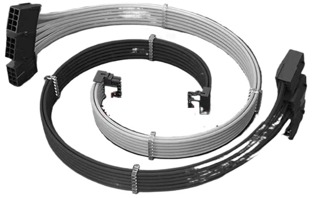 Alt view image 4 of 6 - 90 Degree 12+4Pin 12VHPWR to 3pcs PCi-E GPU 8Pin Graphics Video Card PCIE 5.0 3090Ti 4090 4080 PSU Adapter Extension Cable(4 8P White TypeB)