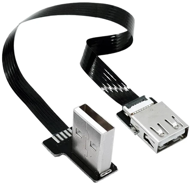 Main image of Ultra Thin USB 2.0 High-Speed Male to Female Elbow Computer Extension Right Angle 90 Degree Vehicle Flat Data Connection Cable(50CM,AMRI-AF)