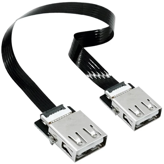 Main image of Ultra Thin USB 2.0 High-Speed Male to Female Elbow Computer Extension Right Angle 90 Degree Vehicle Flat Data Connection Cable(50CM,AF-AF)