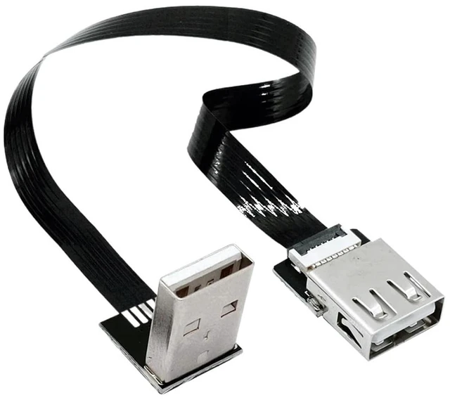 Main image of Ultra Thin USB 2.0 High-Speed Male to Female Elbow Computer Extension Right Angle 90 Degree Vehicle Flat Data Connection Cable(50CM,AMDO-AF)
