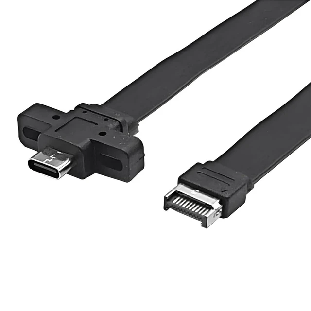 Alt view image 3 of 4 - Connectors USB 3.2 Front Panel Extension Cable Gen2x2 Baffle Cable Type-E to Chassis TY>pe C Front (A-Key) Female 10Gbps/20Gbps(50cm)
