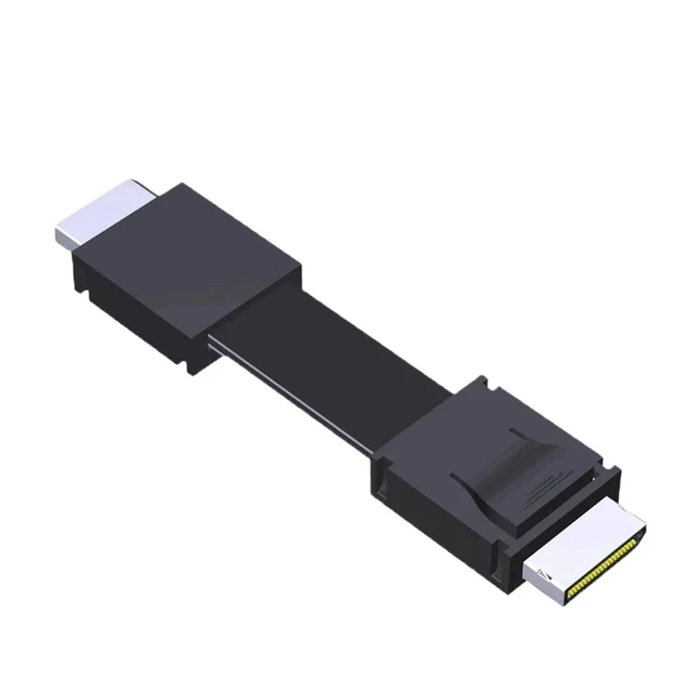 Alt view image 2 of 5 - PCI-E 4.0 X4 SFF-8611 Male to Male Oculink Wire FFC Extension Cable External GPU Dock Video Card Server SFF 8611 OCuLink 25/50cm(25cm,F9912)