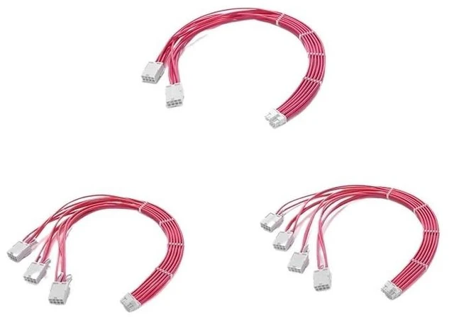 Main image of PCI-e 5.0 Extender Cord, 12VHPWR 16AWG Extension Cable for GPU 4090/4080 / 4070s / 4070ti / 3090ti, Multi Color(3x8pin,White-Pink)