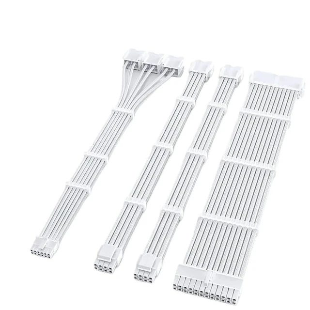 Alt view image 2 of 3 - 12VHPWR Cable Extension Kit Full MB 24Pin ATX CPU EPS 8Pin 4+4-Pin 16Pin to 3x8Pin GPU Cable with fr;/ee Cable Combs(White)