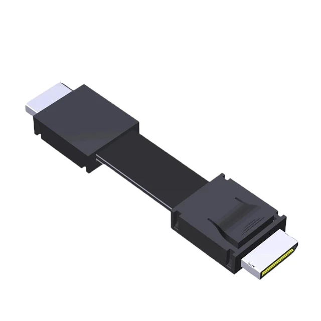 Alt view image 2 of 4 - SFF-8611 Male FFC Oculink Extension Cable PCI-E 4.0 X4 64Gbs for External GPU Dock Graphics Card PC Server OCuLink SFF-8611 50CM(50cm,F9912)
