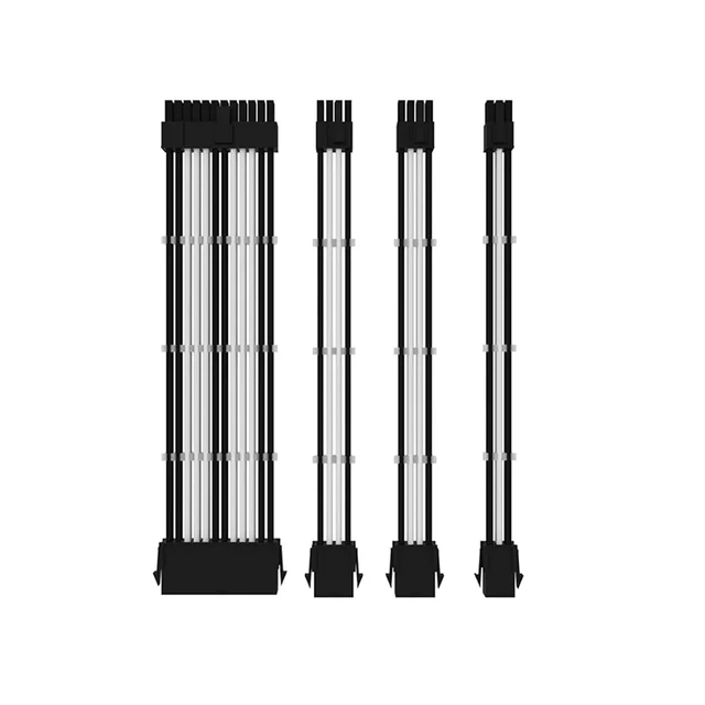 Alt view image 3 of 3 - 6+2Pin 4+4pin 24Pin Motherboard PSU GPU Extension Cable Kit Sleeved Cable ATX24Pin PCI-E8Pin CPU 8Pin Extension Cable(Red)