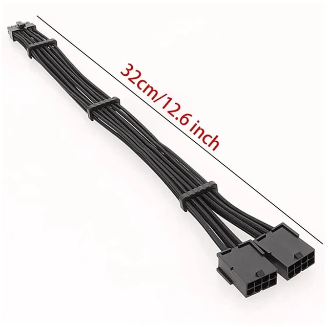 Alt view image 4 of 4 - Computer Graphics Card RTX30 Series 3070 3090 12P to 8P Adapter Extension Cable Graphics Card Cable(Black)