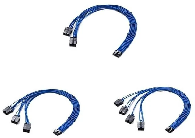 Main image of PCI-e 5.0 Extender Cord, 12VHPWR 16AWG Extension Cable for GPU 4090/4080 / 4070s / 4070ti / 3090ti, Multi Color(2x8pin,Black-Blue)