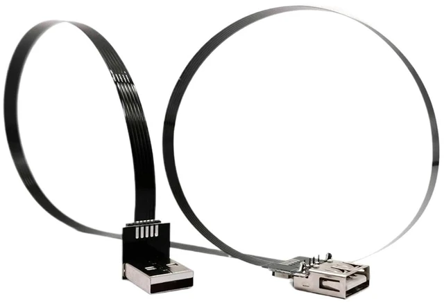 Alt view image 4 of 5 - Ultra Thin USB 2.0 High-Speed Male to Female Elbow Computer Extension Right Angle 90 Degree Vehicle Flat Data Connection Cable(80CM,AMRI-AF)