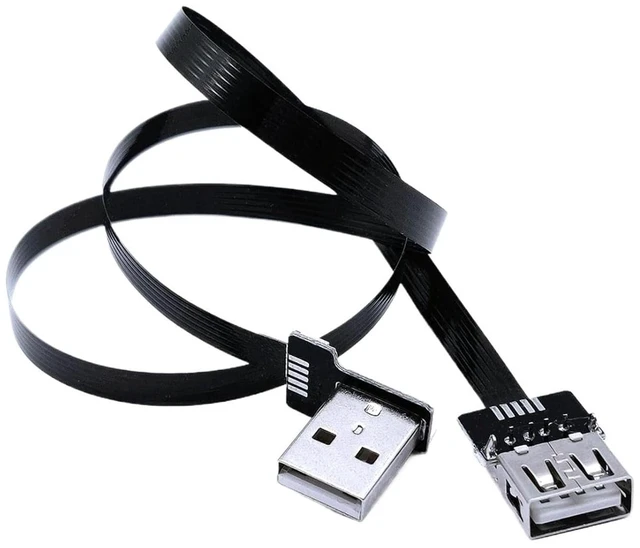 Alt view image 3 of 5 - Ultra Thin USB 2.0 High-Speed Male to Female Elbow Computer Extension Right Angle 90 Degree Vehicle Flat Data Connection Cable(80CM,AMRI-AF)