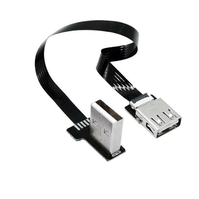 Main image of Ultra Thin USB 2.0 High-Speed Male to Female Elbow Computer Extension Right Angle 90 Degree Vehicle Flat Data Connection Cable(80CM,AMRI-AF)