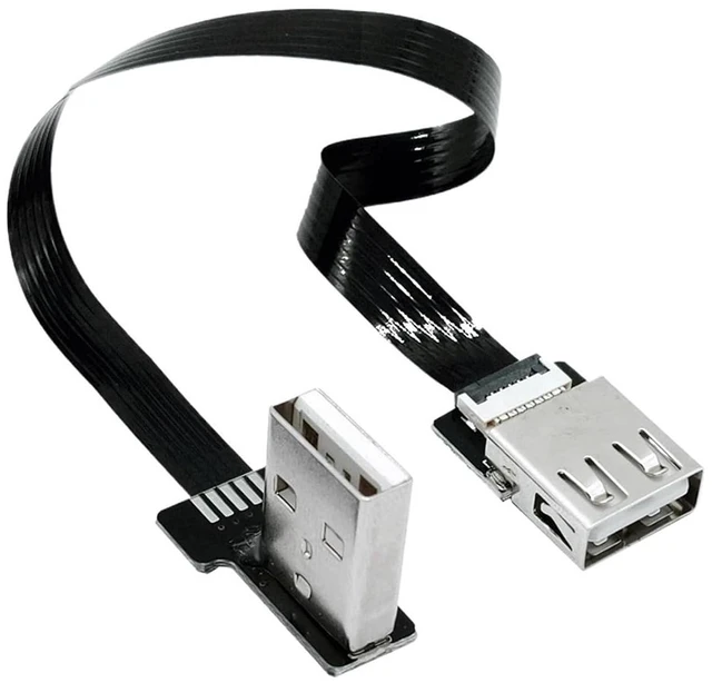 Main image of Ultra Thin USB 2.0 High-Speed Male to Female Elbow Computer Extension Right Angle 90 Degree Vehicle Flat Data Connection Cable(80CM,AMLE-AF)
