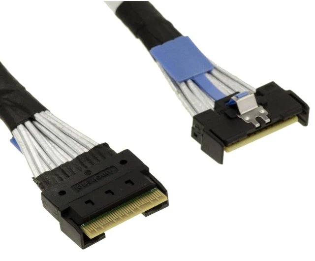 Alt view image 3 of 4 - Kalea-INFORMATIQUE Cable MCIO 8i 74 Pin PCIe 5.0 to Slim SAS SFF-8654 8i 74 Pin PCIe 4.0 Length 1m
