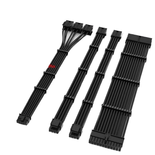 Alt view image 3 of 3 - 12VHPWR Cable Extension Kit Full MB 24Pin ATX CPU EPS 8Pin 4+4-Pin 16Pin to 3x8Pin GPU Cable with fr;/ee Cable Combs(White)
