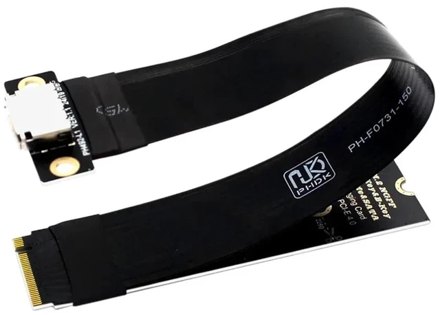 Main image of M.2 NVME to Oculink 4i Extension Cable for SSD Graphics Card M2 M Key to SFF-8612 Adapter PCIe 4.0 Gen4 Cable for Desktop(15cm)