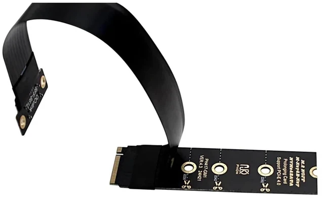 Alt view image 3 of 5 - M.2 NVME to Oculink 4i Extension Cable for SSD Graphics Card M2 M Key to SFF-8612 Adapter PCIe 4.0 Gen4 Cable for Desktop(15cm)