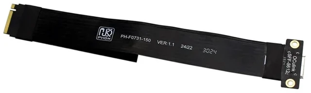 Alt view image 4 of 5 - M.2 NVME to Oculink 4i Extension Cable for SSD Graphics Card M2 M Key to SFF-8612 Adapter PCIe 4.0 Gen4 Cable for Desktop(15cm)