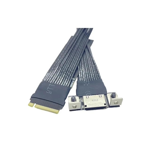 Alt view image 4 of 5 - Extension Cable M.2 to Oculink 4i for M.2 Mkey NVME to SFF8611 PCIe 4.0 X4 Gen4 Silver Plated Cable Only for DOCK-OC5/DOCK-CO6(30cm)