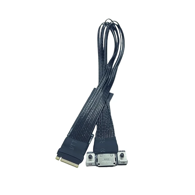 Alt view image 5 of 5 - Extension Cable M.2 to Oculink 4i for M.2 Mkey NVME to SFF8611 PCIe 4.0 X4 Gen4 Silver Plated Cable Only for DOCK-OC5/DOCK-CO6(30cm)