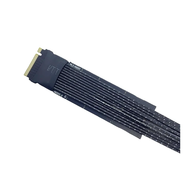 Alt view image 3 of 5 - Extension Cable M.2 to Oculink 4i for M.2 Mkey NVME to SFF8611 PCIe 4.0 X4 Gen4 Silver Plated Cable Only for DOCK-OC5/DOCK-CO6(30cm)