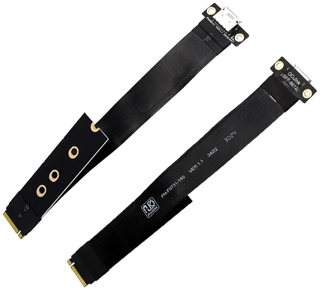 Alt view image 2 of 5 - M.2 NVMe PCIE 4.0 to Oculink SFF-8611 SFF-8612 Female Adapter Cable External Graphics Card Extension Cable