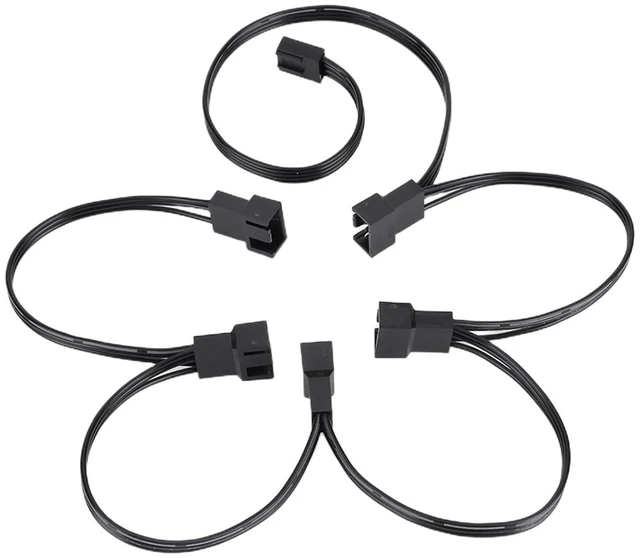 Main image of Portable Fan PWM Splitter Female to Male Power Multi Splitter p/;vc Insulation Material Extension Cable Connector for PC Case Fan(3pcs,5 Ways)