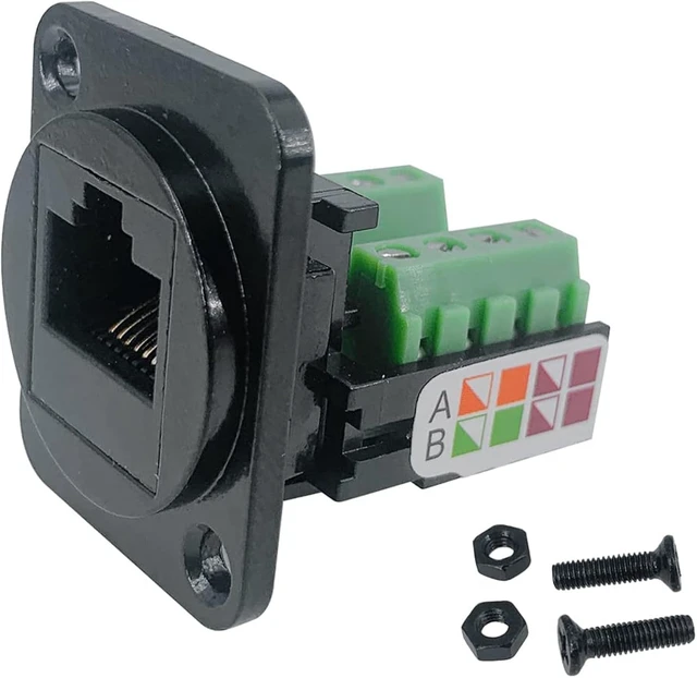 Alt view image 4 of 7 - 30PCS RJ45 Female Panel Mount Terminal Adapter, D-Type RJ45 8P8C Female to 8pin Terminal