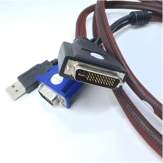 Alt view image 2 of 5 - ZHANGLH DVI M1-DA 30+5 Pin to 15Pin VGA + USB Computer Video Cable for LP70/120/330/335/340/350/500/530/650 C110 Projector1.8M