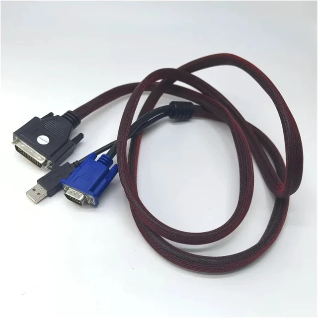 Alt view image 4 of 5 - ZHANGLH DVI M1-DA 30+5 Pin to 15Pin VGA + USB Computer Video Cable for LP70/120/330/335/340/350/500/530/650 C110 Projector1.8M