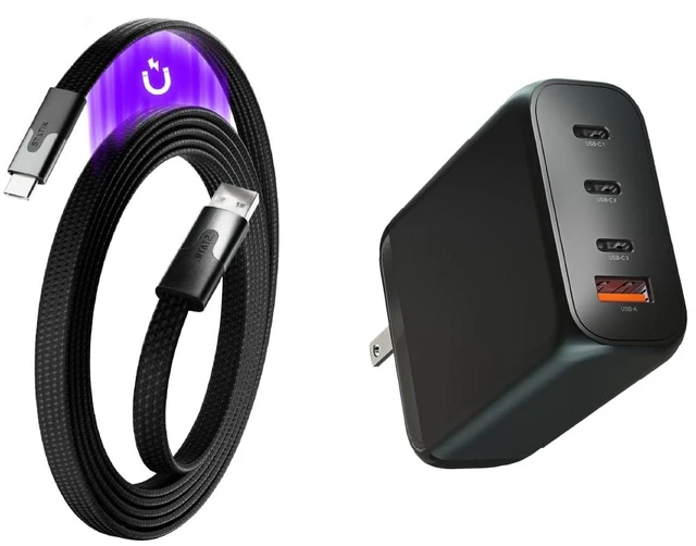 Main image of Statik MagStack Slim (USB A to USB C Cable, 3FT) & GaN Charger 100W