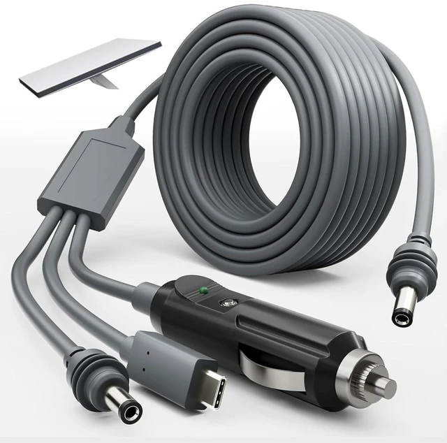 Alt view image 2 of 7 - 3 in 1 Cable for Starlink Mini Cigarette Lighter Plug Power Cable High-Speed USB C/Car Charger DC Power Cord (10m)