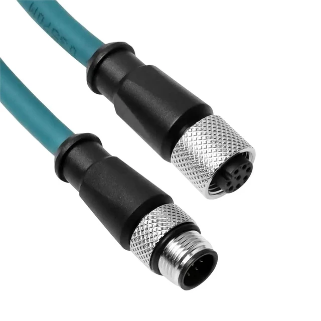 Alt view image 2 of 4 - Cables M12 A-Code 8 Pin Male to 8 Pin Female Cat6a