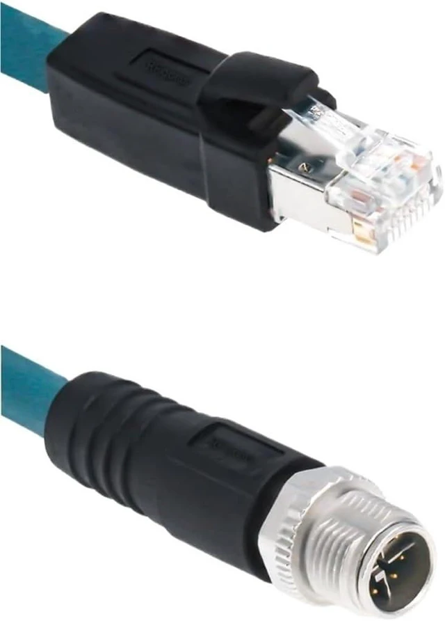 Alt view image 3 of 6 - M12 to RJ45 Industrial Ethernet Cable, 8X Code Male to RJ45 Adapter Cat-6a CAT6a Cable Shielded Cable Assembly Flexible 3.3Ft/1M