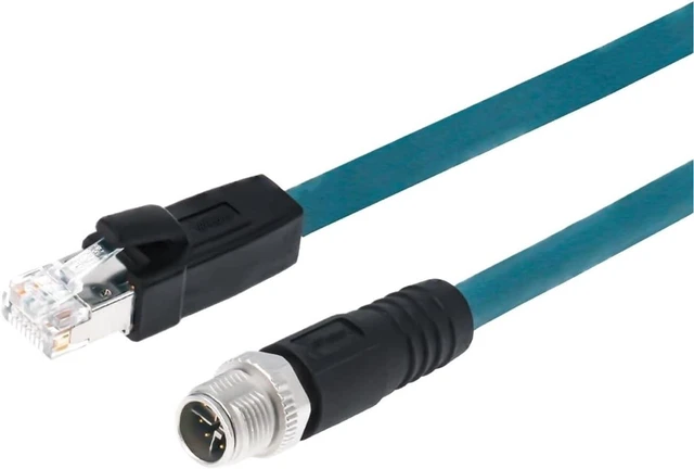 Alt view image 4 of 6 - M12 to RJ45 Industrial Ethernet Cable, 8X Code Male to RJ45 Adapter Cat-6a CAT6a Cable Shielded Cable Assembly Flexible 3.3Ft/1M