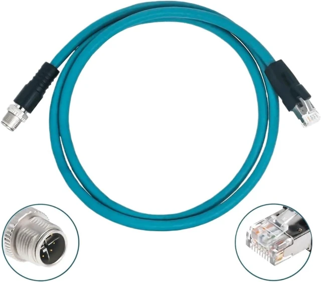 Alt view image 5 of 6 - M12 to RJ45 Industrial Ethernet Cable, 8X Code Male to RJ45 Adapter Cat-6a CAT6a Cable Shielded Cable Assembly Flexible 3.3Ft/1M